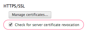 Check for server certificate revocation
